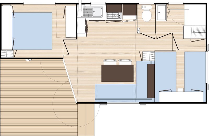 Mobile home 5 personnes (31m²)